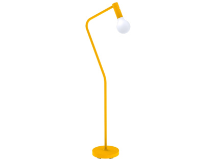 Žlutá kovová nabíjecí stojací LED lampa Fermob Aplo 138 cm