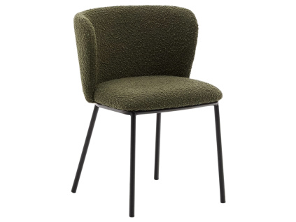 Zelená bouclé jídelní židle Kave Home Ciselia