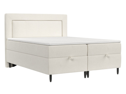 Bílá čalouněná postel NEA 160 x 200 cm, boxspring