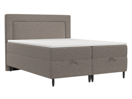 Hnědá čalouněná postel NEA 180 x 200 cm, boxspring