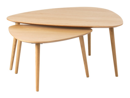 Set dvou dubových konferenčních stolků Unique Furniture Adda 70 x 100/52,5 x 70 cm