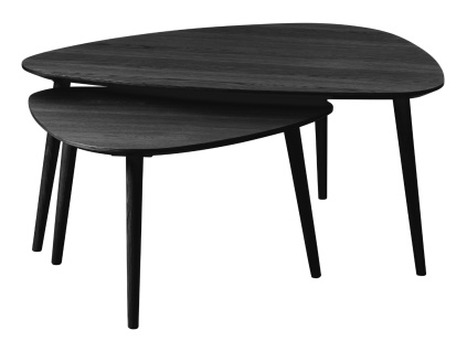 Set dvou černých dubových konferenčních stolků Unique Furniture Adda 70 x 100/52,5 x 70 cm