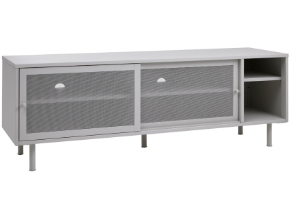 Šedý kovový TV stolek Unique Furniture Veep 160 x 45 cm