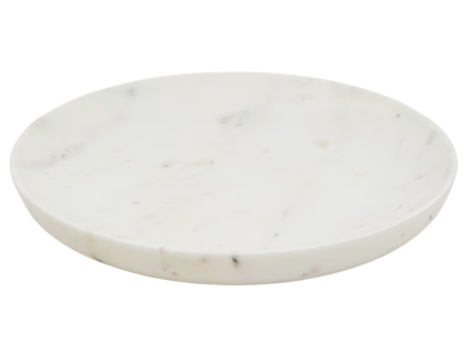 Bílý mramorový servírovací talíř Kave Home Ecin 30 cm