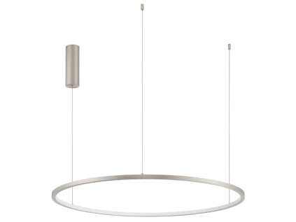 Šedostříbrné kovové závěsné LED světlo Nova Luce Tarquin 80 cm