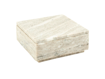Béžový mramorový úložný box Shari 16 x 16 cm