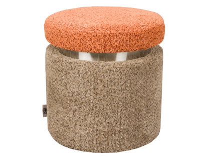 Hnědo-oranžový bouclé taburet DUTCHBONE SEN 39 cm