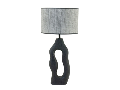Černá dřevěná stolní lampa Shiboo