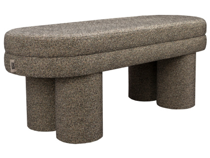 Hnědošedá bouclé lavice DUTCHBONE FERN 110 cm