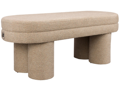 Béžová bouclé lavice DUTCHBONE FERN 110 cm