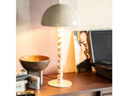 Béžová kovová stolní lampa Luox