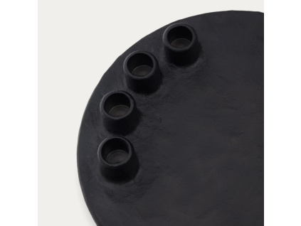 Černý kovový svícen Kave Home Nuvro 26 cm