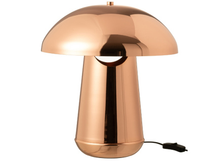 Měděná kovová stolní lampa J-line Mushroom