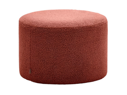 Terakotově červený bouclé taburet Kave Home Kaeli 60 cm