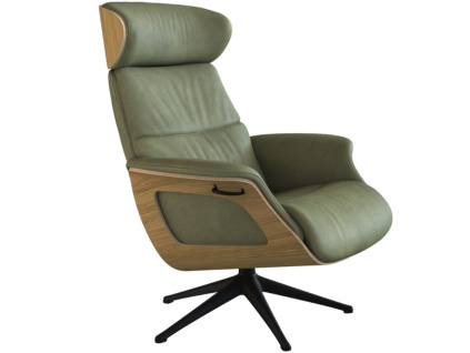 Zelené kožené lounge křeslo FLEXLUX CLEMENT MEDIUM IV.