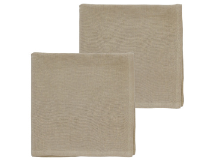 Sada dvou béžových lněných ubrousků Pure Linen 45 x 45 cm