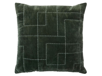 Zelený sametový povlak na polštář Kave Home Prila 45 x 45 cm