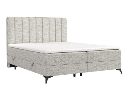 Světle béžová čalouněná postel boxspring AGGAZ 160 x 200 cm