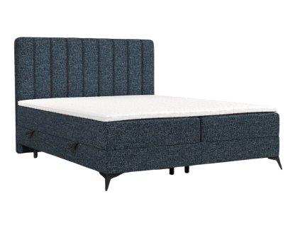 Modrá čalouněná postel boxspring AGGAZ 200 x 200 cm