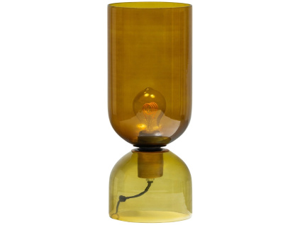 Žlutá skleněná stolní lampa Sisi