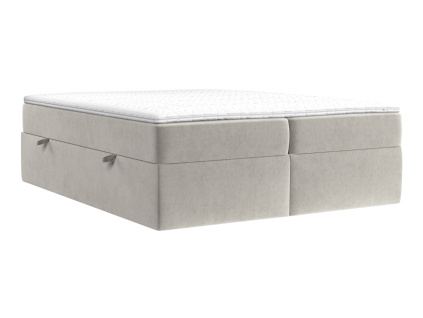 Béžová sametová postel boxspring ASH 140 x 200 cm