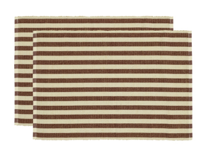 Set dvou hnědých prostírání Stripe 48 x 33 cm