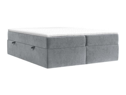 Šedá sametová postel boxspring ASH 140 x 200 cm