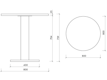 Černý lakovaný bistro stolek Sool 80 cm