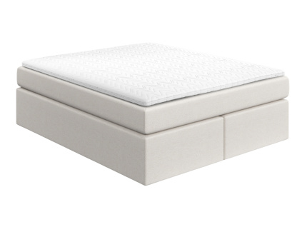 Krémově bílá čalouněná postel boxspring CHESTNUT 180 x 200 cm