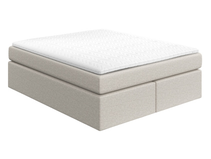 Světle béžová čalouněná postel boxspring CHESTNUT 140 x 200 cm