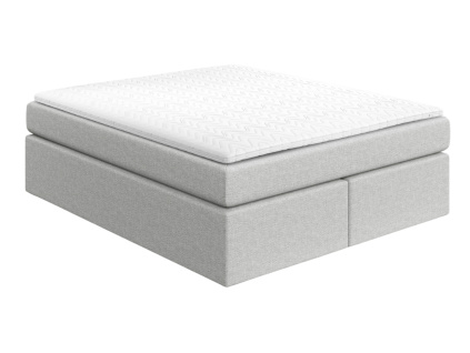 Šedo-béžová čalouněná postel boxspring CHESTNUT 200 x 200 cm