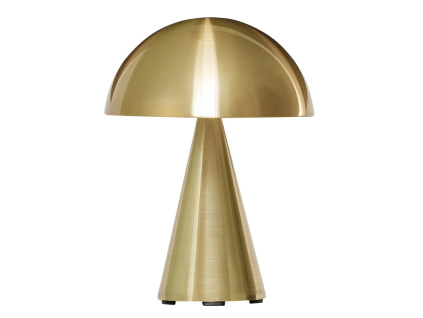 Zlatá kovová nabíjecí stolní lampa Hübsch Mush 20 cm