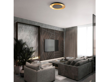 Černo-zlaté kovové stropní LED světlo Nova Luce Epos 40 cm