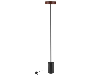 Hnědo-černá kovová stojací LED lampa Nova Luce Thea 135 cm