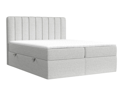 Šedobéžová čalouněná postel boxspring SKYFALL 180 x 200 cm