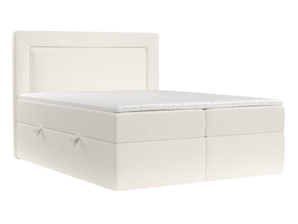 Světle béžová čalouněná postel boxspring IMAGINE 200 x 200 cm