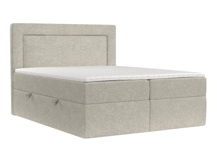Šedobéžová čalouněná postel boxspring IMAGINE 200 x 200 cm