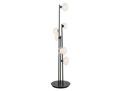 Černá skleněná stojací lampa Richmond Luva 140 cm