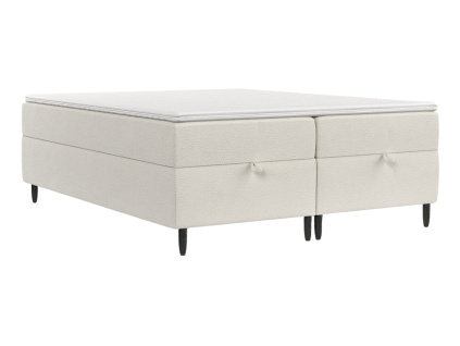 Bílá čalouněná postel boxspring KANAI 160 x 200 cm