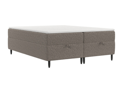 Hnědá čalouněná postel boxspring KANAI 160 x 200 cm
