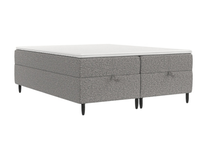 Šedá čalouněná postel boxspring KANAI 180 x 200 cm