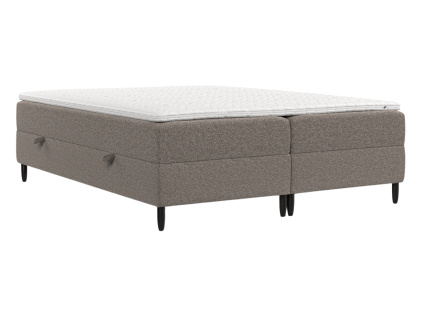 Hnědá čalouněná postel boxspring MALTE 160 x 200 cm