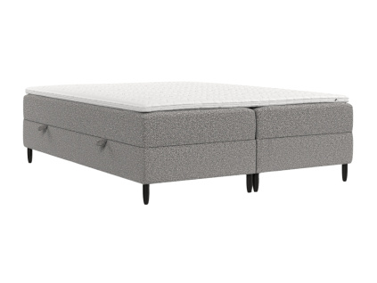Šedá čalouněná postel boxspring MALTE 200 x 200 cm