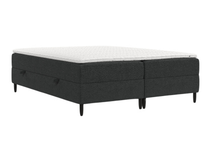 Antracitově šedá čalouněná postel boxspring MALTE 180 x 200 cm