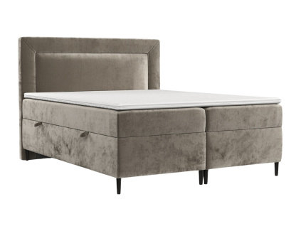 Béžová čalouněná postel boxspring NOBLE 180 x 200 cm