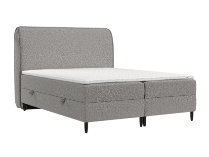 Šedá čalouněná postel boxspring MELBA 160 x 200 cm