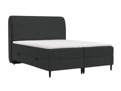 Antracitově šedá čalouněná postel boxspring MELBA 180 x 200 cm