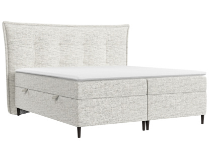 Světle béžová čalouněná postel boxspring SINAI 180 x 200 cm