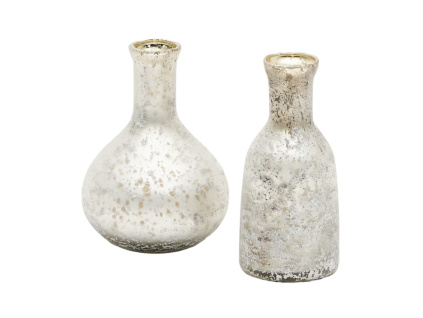 Set dvou stříbrných váz Kave Home Deila 13 cm