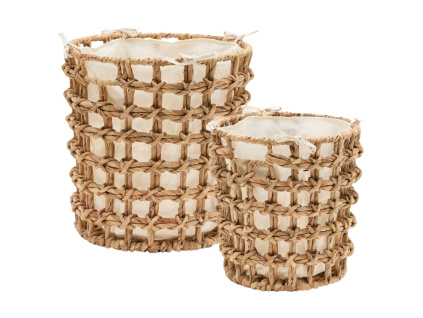 Set dvou dekorativních košů z přírodních vláken Kave Home Dilam 30/38 cm